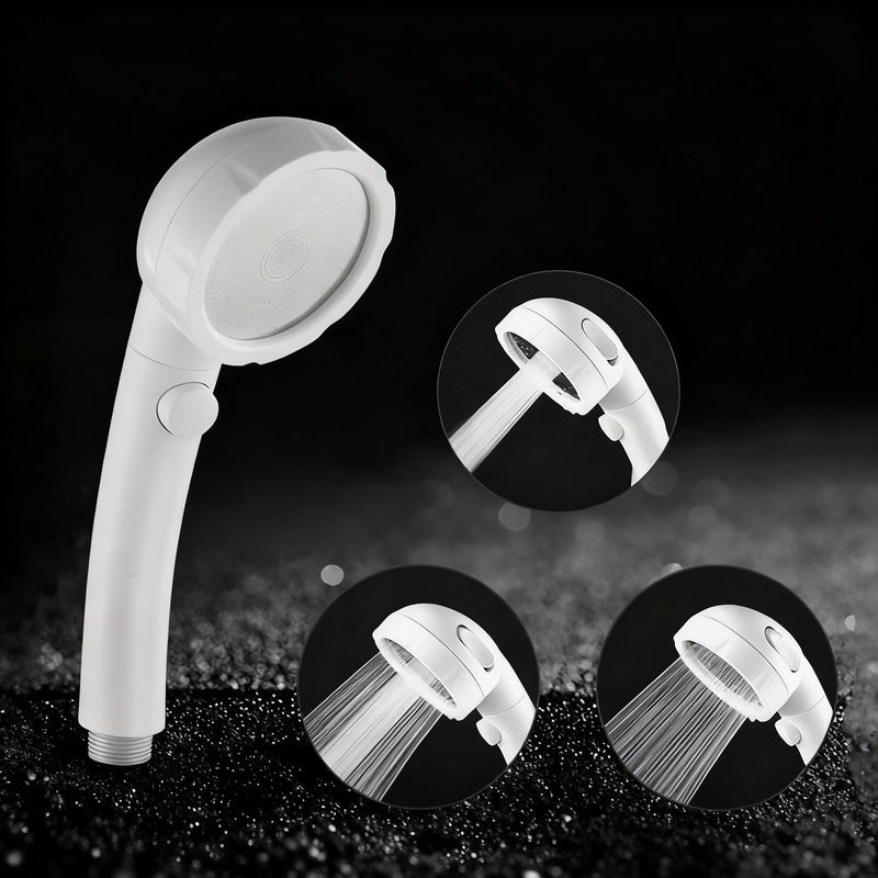 Hand shower with 3 spray types and stop function
