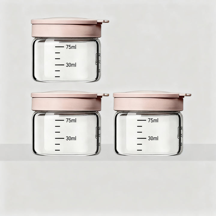 Borosilicate glass storage jar with measurement scale