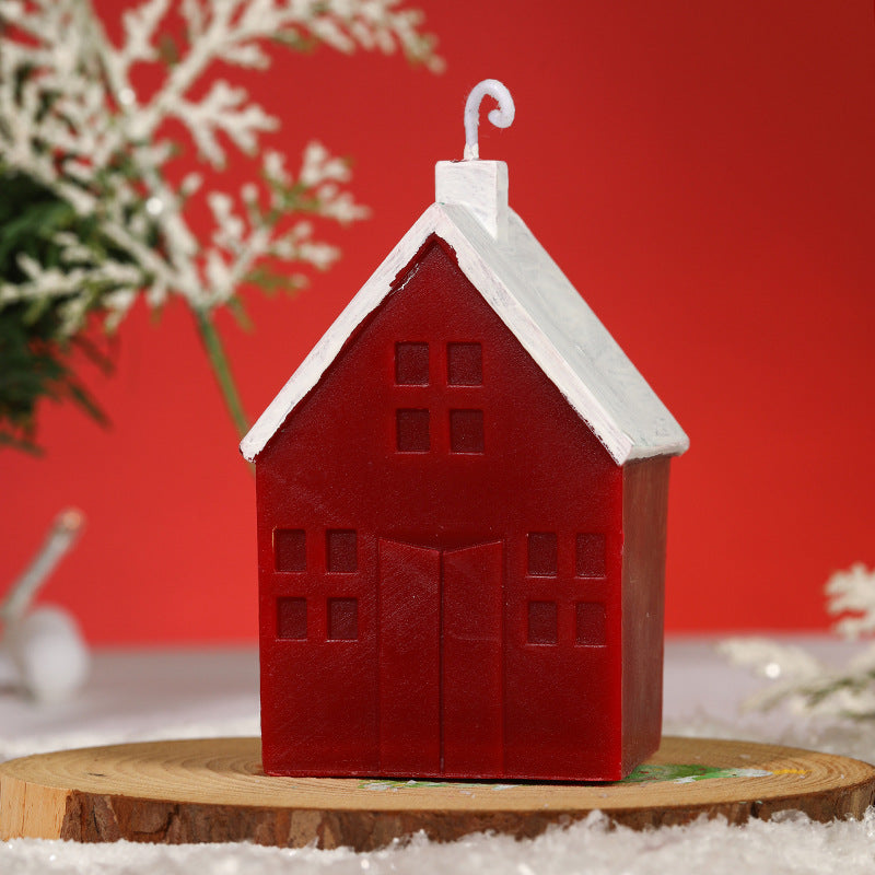 Scented candle with house design, handmade
