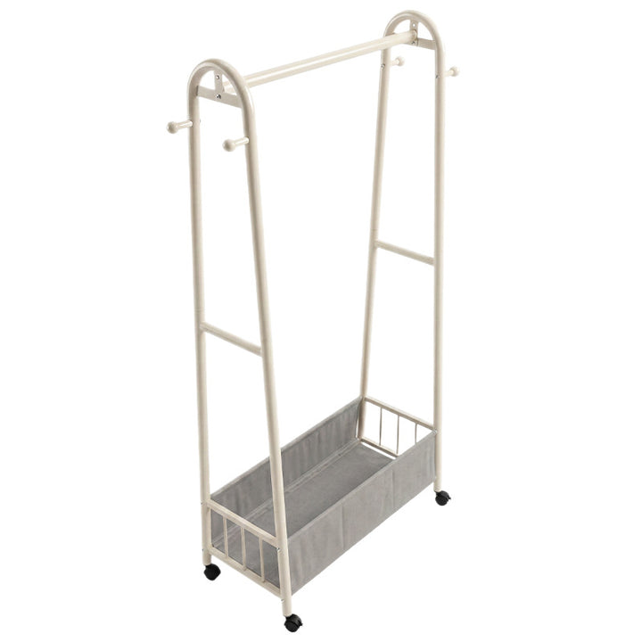 U-shaped dress rack with leather elements