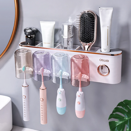 Toothbrush holder suction cup without drilling