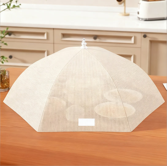 Foldable food cover made of mesh fabric