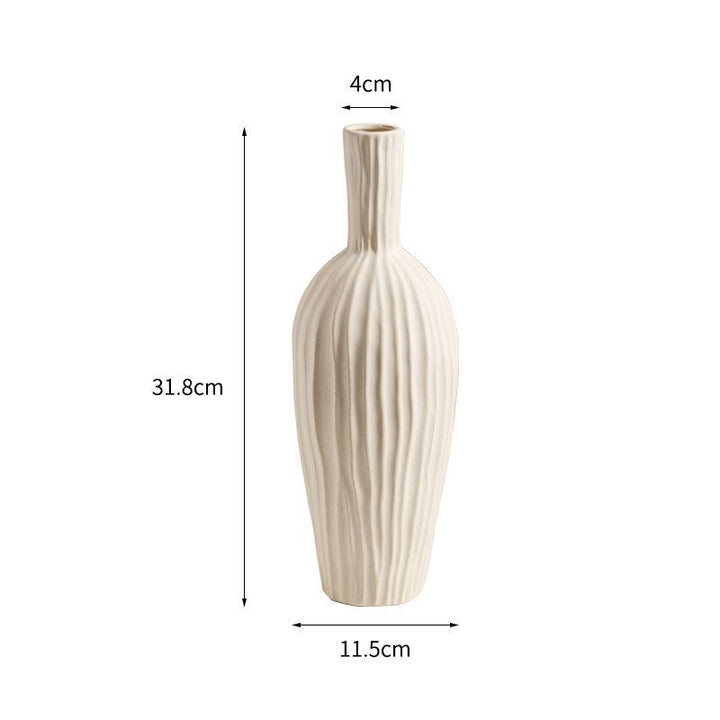 Ceramic flower vase, country house style, woven texture