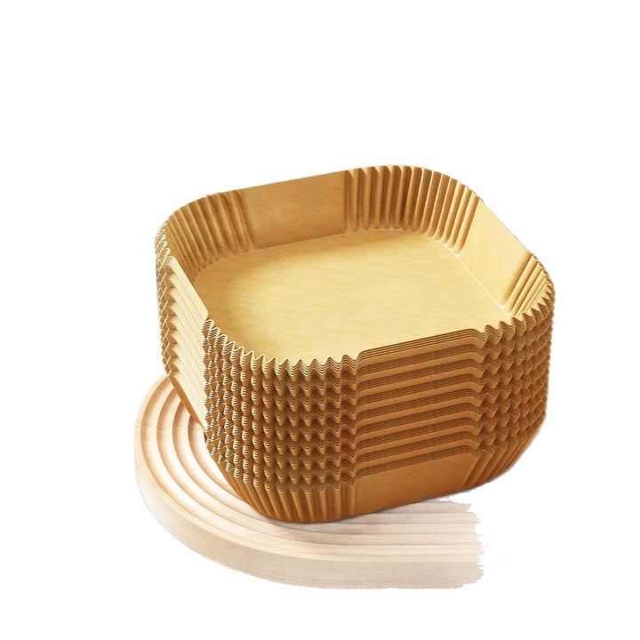 Baking paper and aluminum trays for hot air fryers