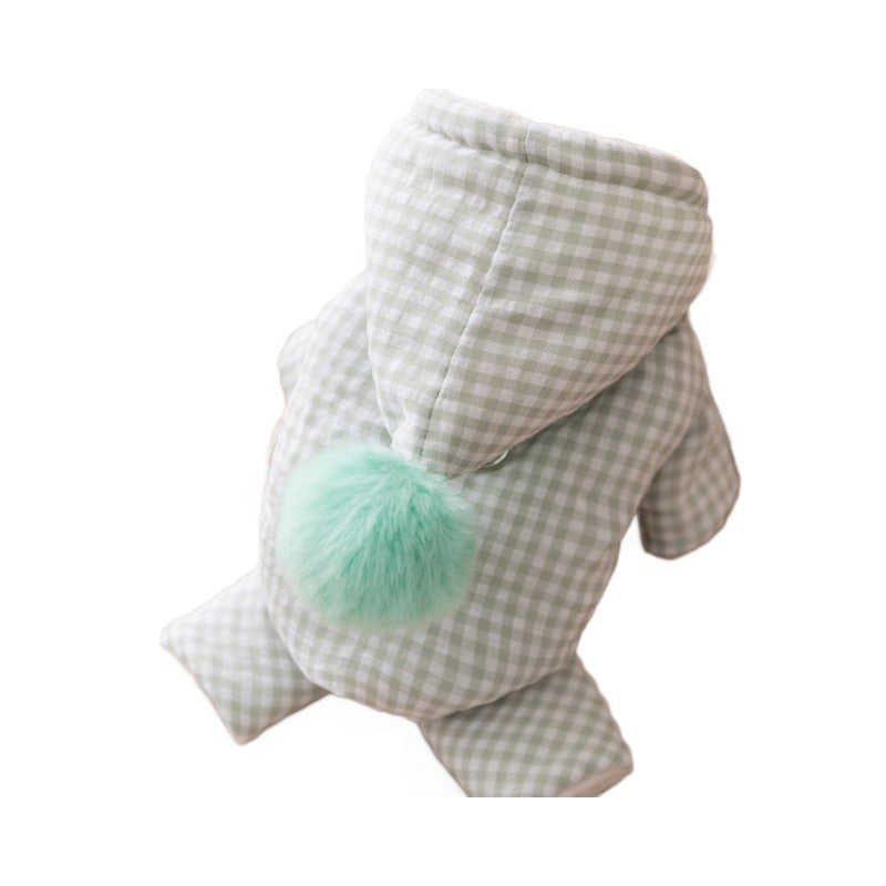 Dog jacket with four legs, cotton, padded