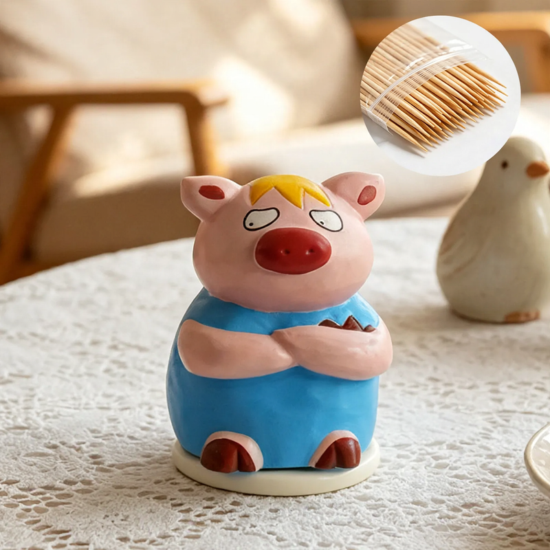 Piglet toothpick box made of plastic