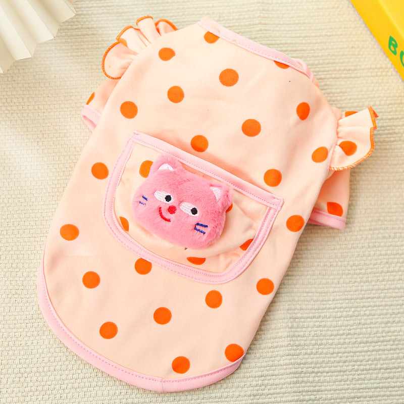 Dog clothing, fleece, autumn/winter, polka dot design