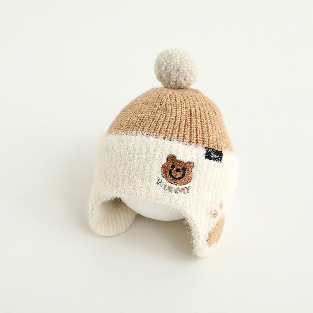 Children's hat with earflaps, knitted, warm