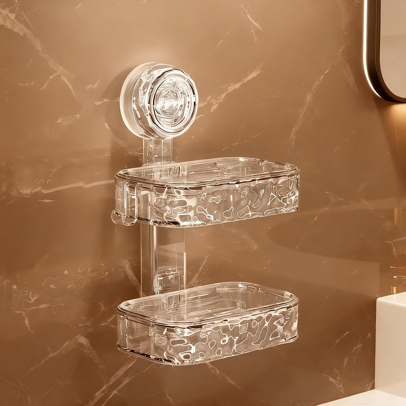 Soap dish with suction cup, wall mountable