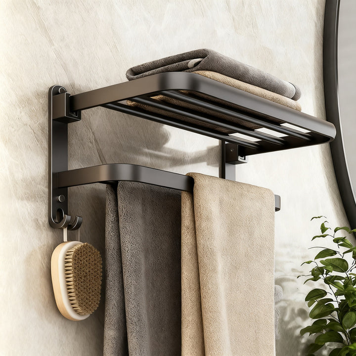 Aluminum towel holder, foldable
