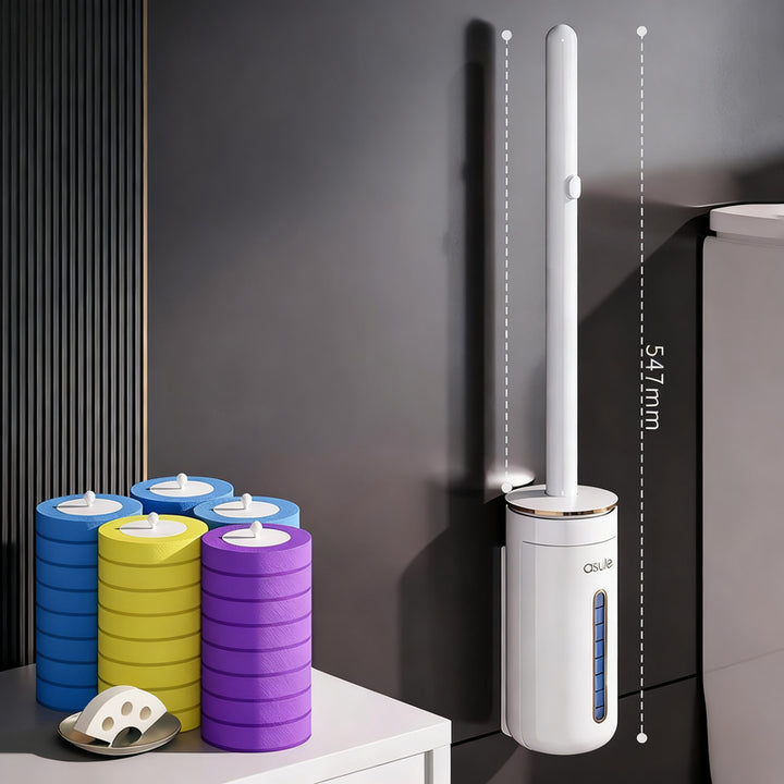 Disposable toilet brush with interchangeable sponge heads