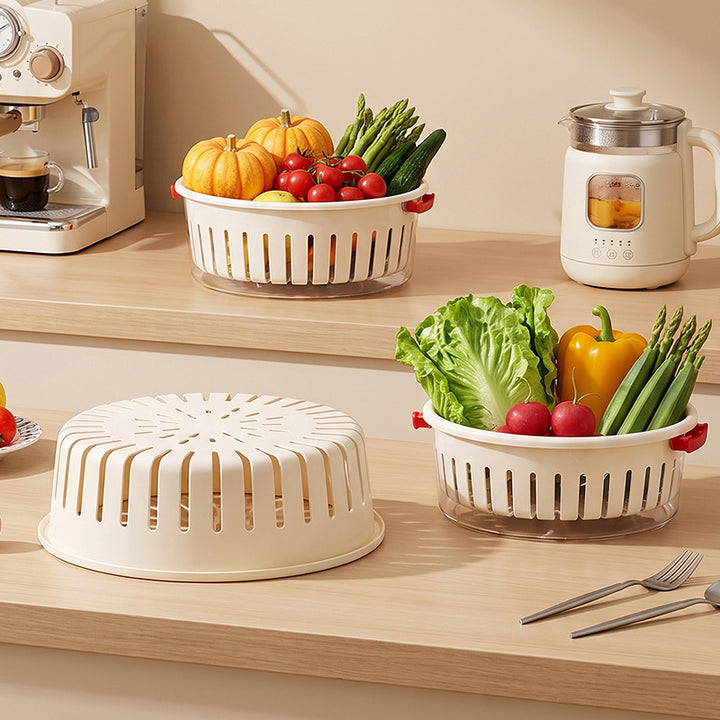 Vegetable washing sieve, two-piece, removable