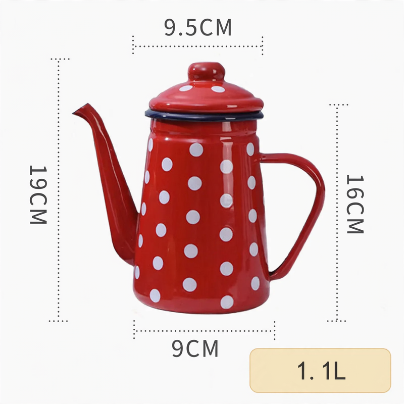Enamel kettle, 1.1 L, for all stove types