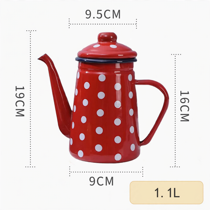 Enamel kettle, 1.1 L, for all stove types
