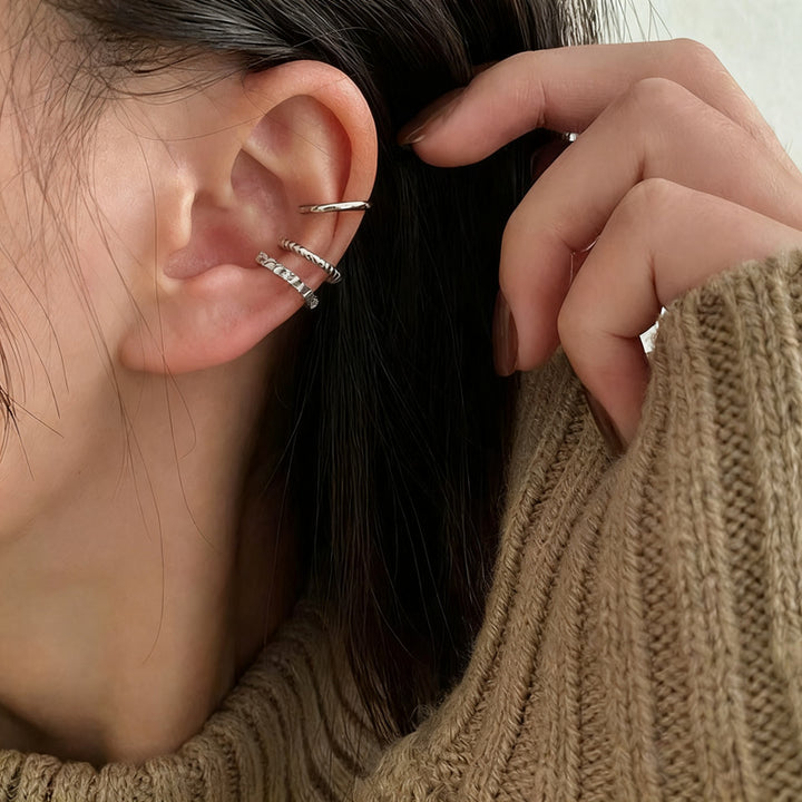 Copper ear clip, geometric design