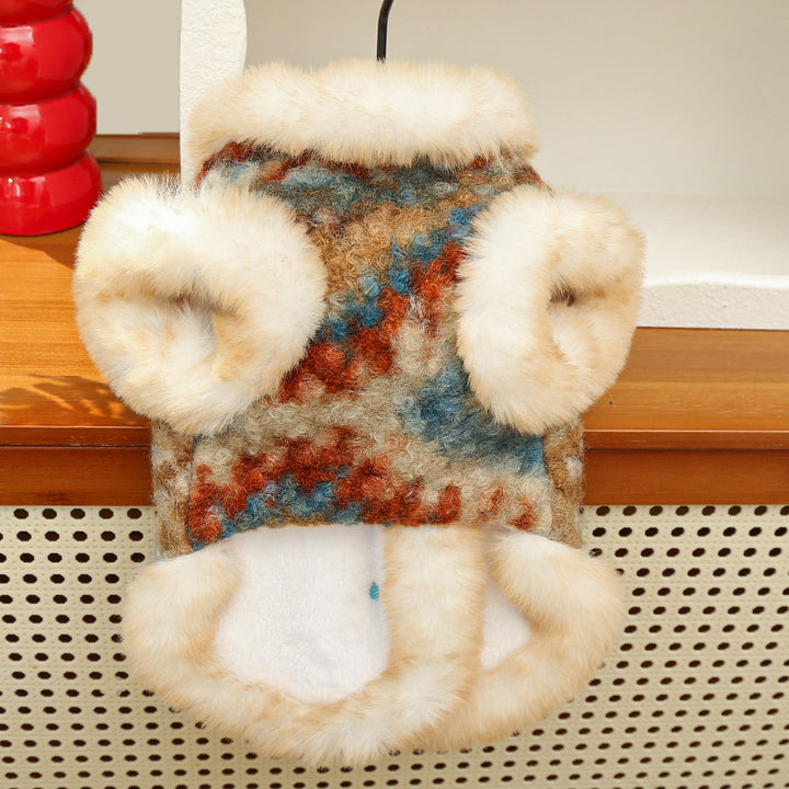 Dog jacket with fleece lining, two-layered