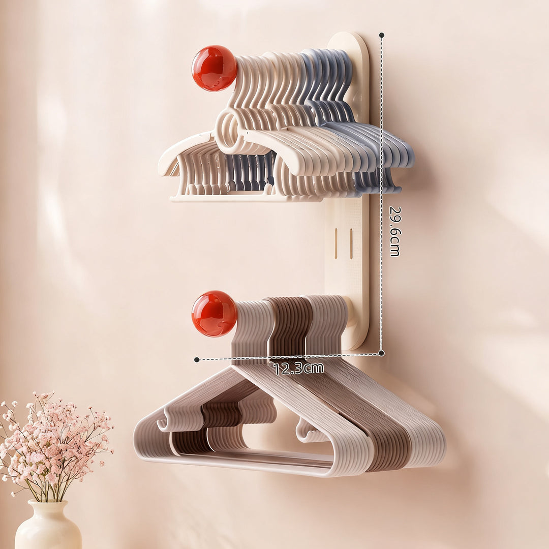 Plastic hanger organizer, wall mountable