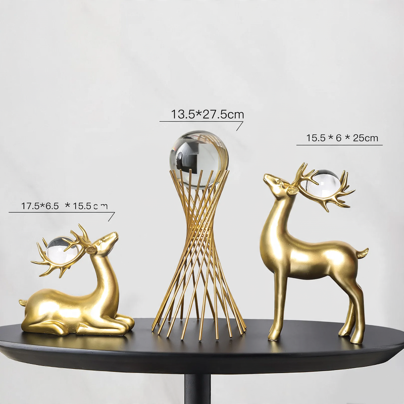 Crystal ball decorative figure modern design metal