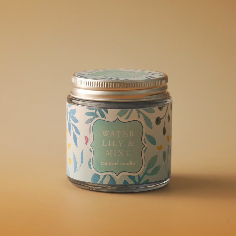 Scented candle made of soy wax, glass cup