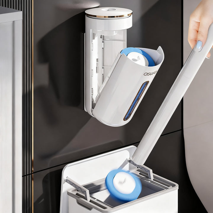 Toilet brush with interchangeable heads
