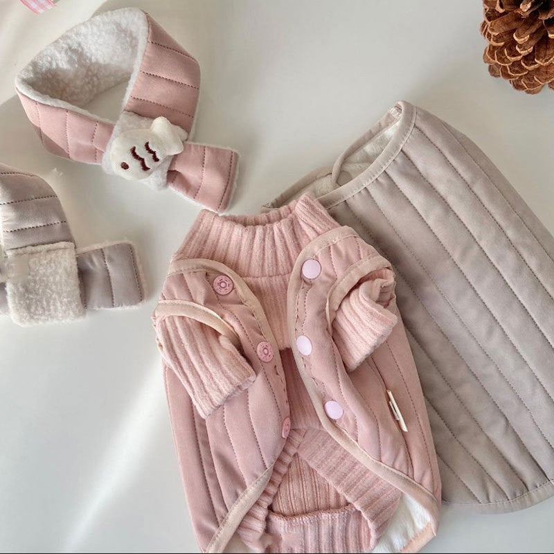 Dog vest with scarf for small dogs