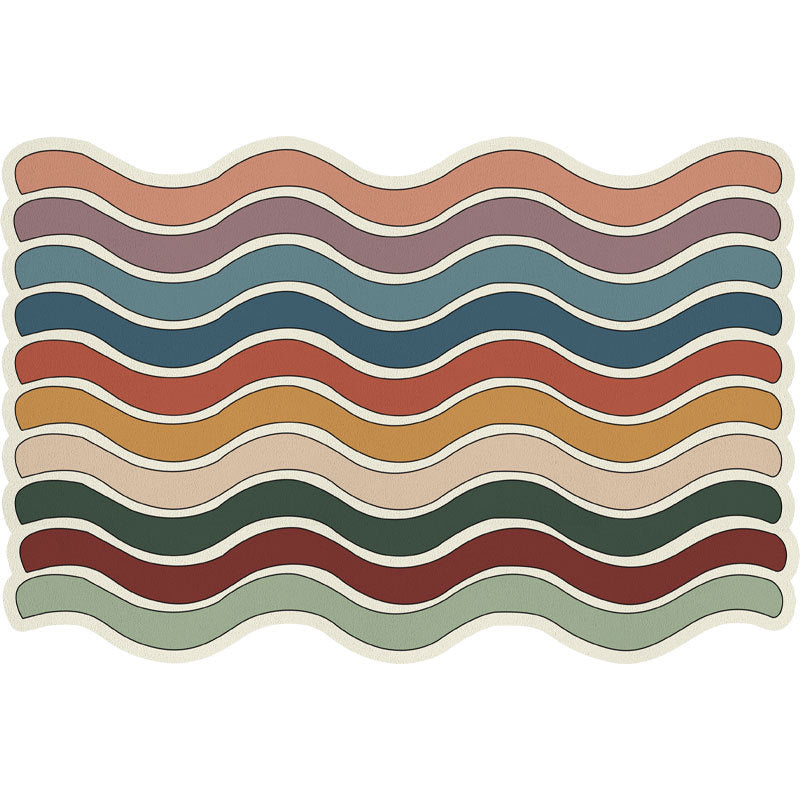 Rainbow bathroom mat, absorbent
