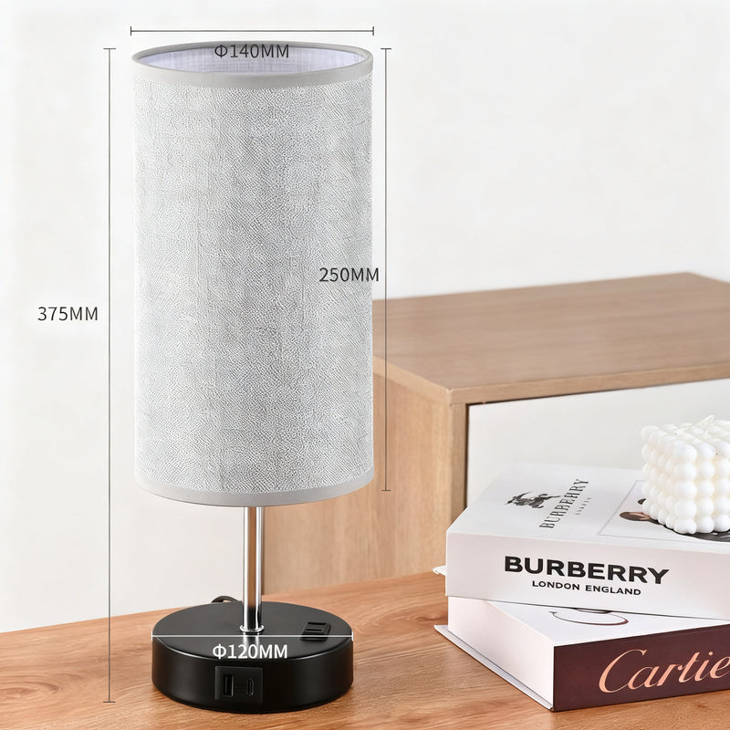 Table lamp USB, LED, dimmable, fabric