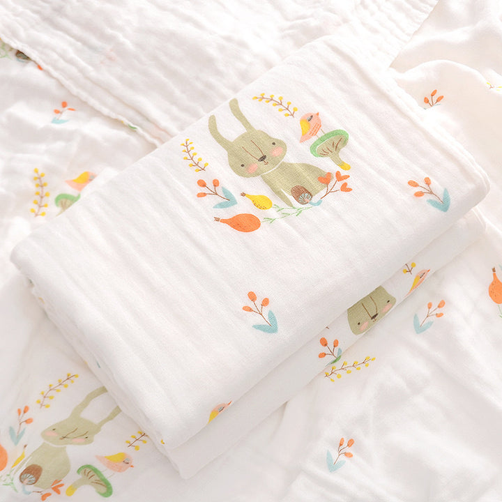 Cotton bath towel, 4-ply, with patterns