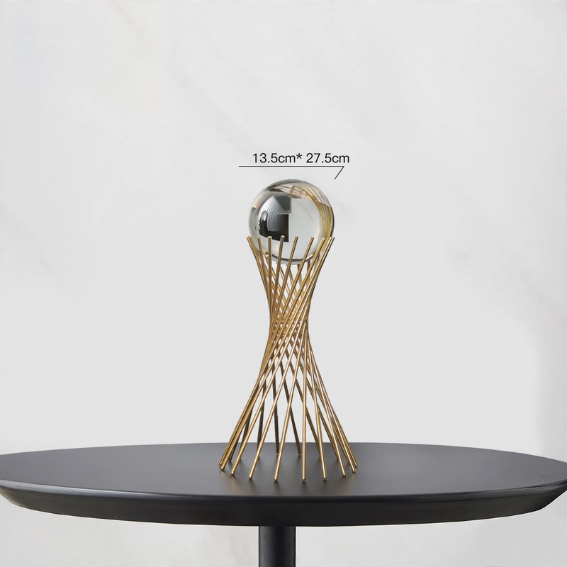 Crystal ball decorative figure modern design metal