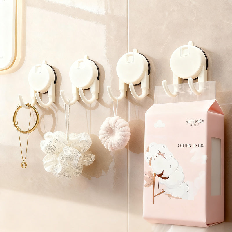 Double suction cup hook, ABS, for towels