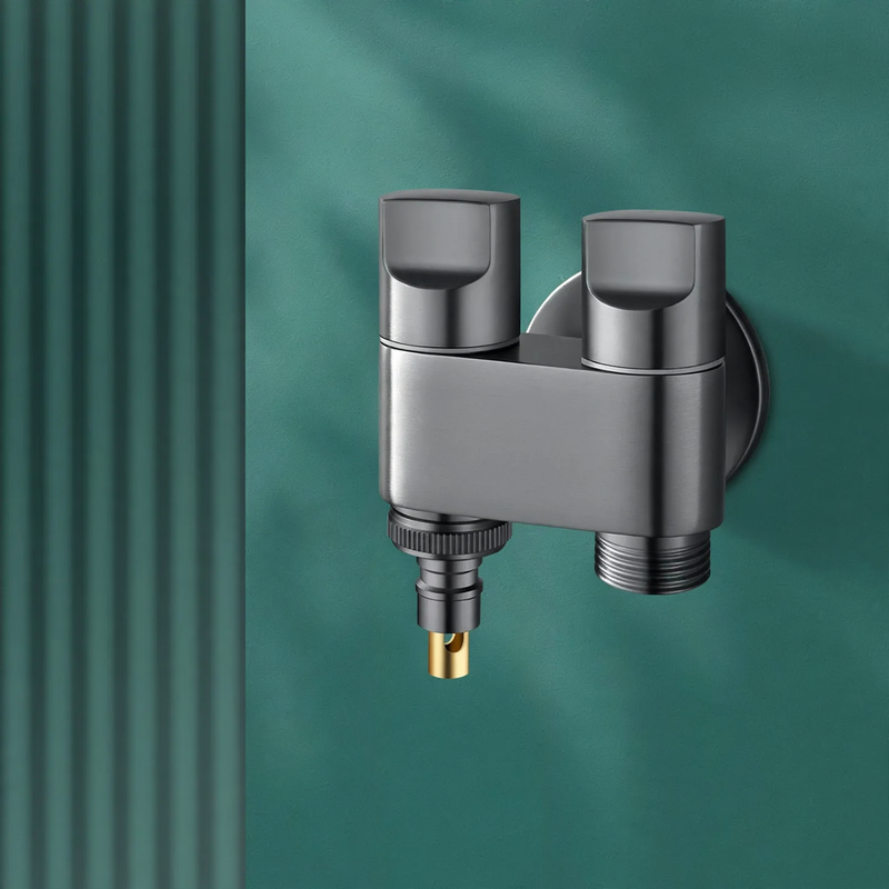 Corner valve for washing machines, 4-piece thread