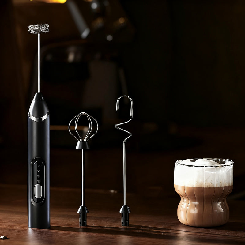 Electric milk frother, USB-C, multiple functions