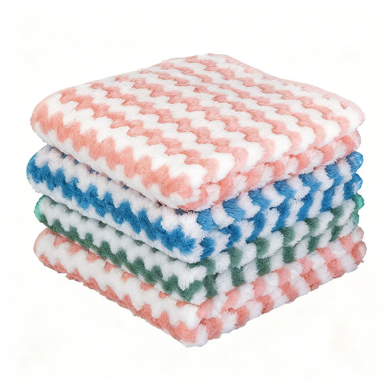 Kitchen cleaning cloth made of coral fleece, absorbent