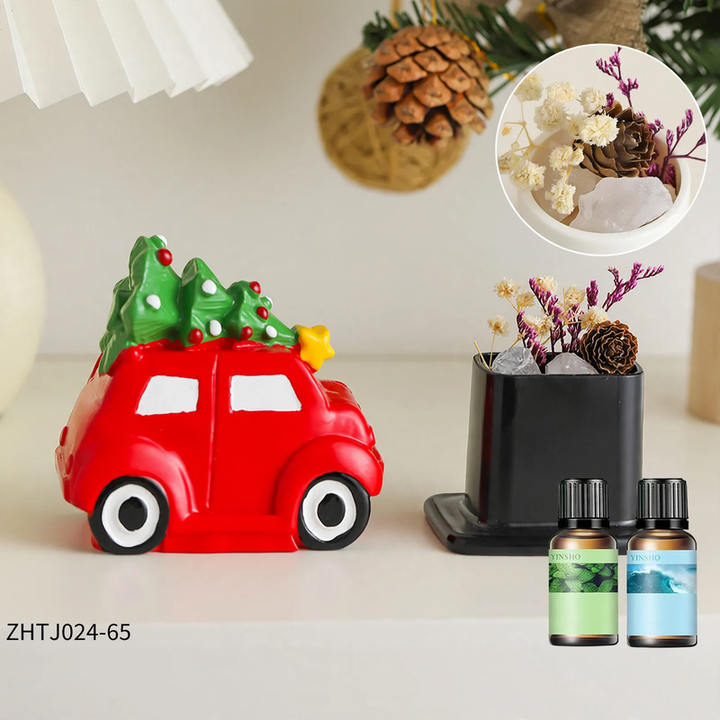 Fragrance stone container with essential oils