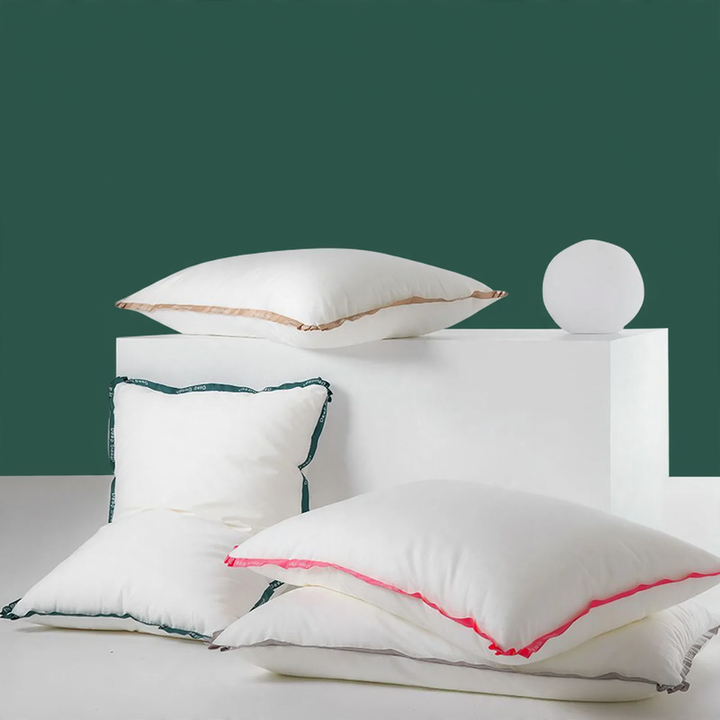 Flat neck support pillow with soybean fiber
