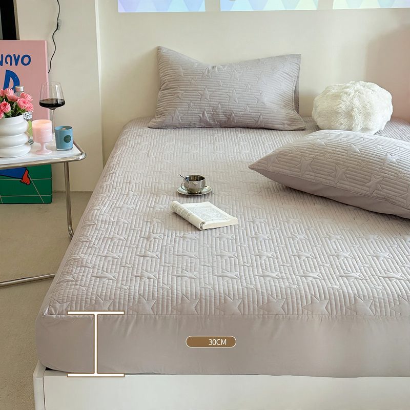 Cotton fitted sheet with quilting, 100% cotton