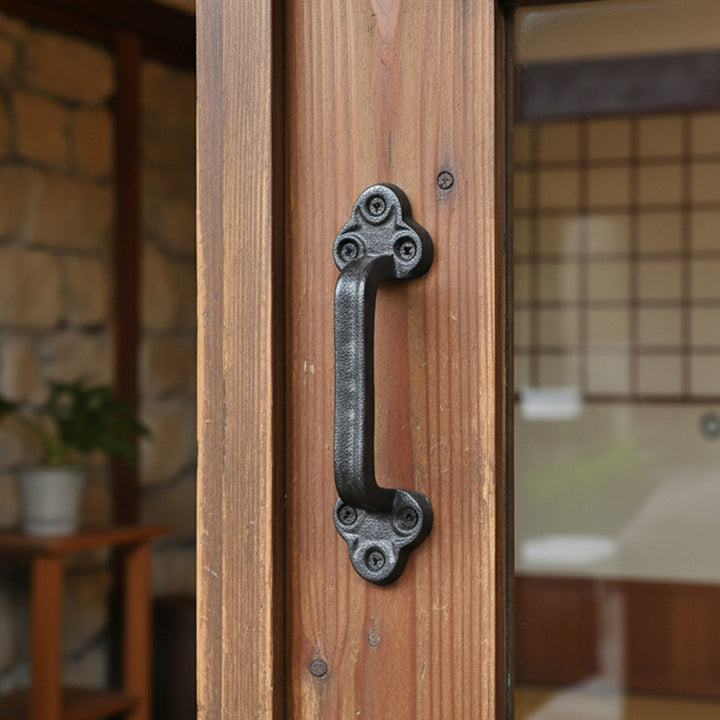 Cast iron door handle in vintage style