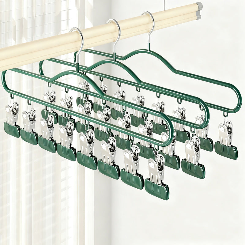 Sock and laundry rack with 8 clips made of iron