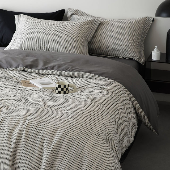 Bedding set, 4 pieces, cotton, minimalist design