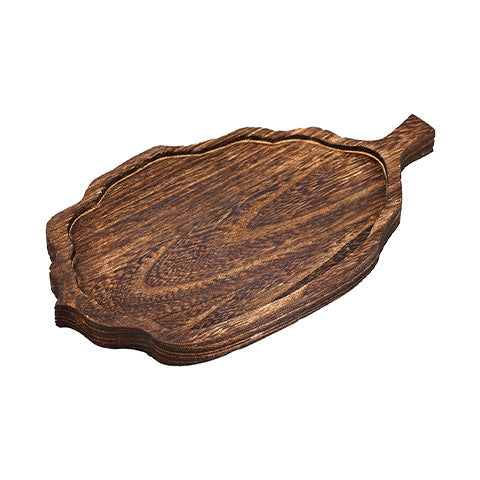 Wood serving tray, leaf shape, neochinese design