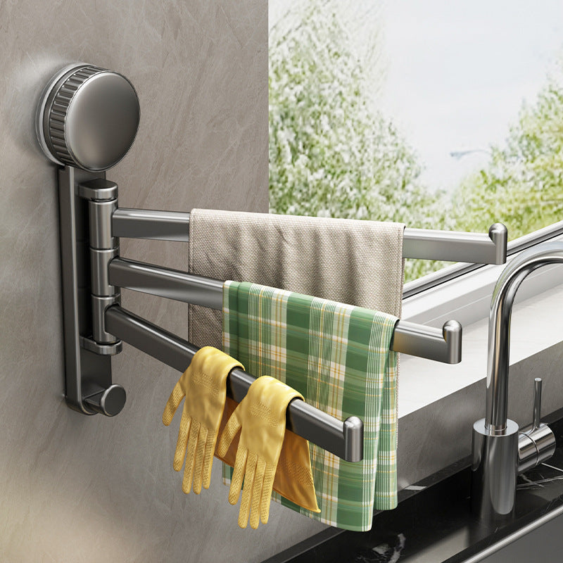 Suction cup holder for kitchen towels, rotatable