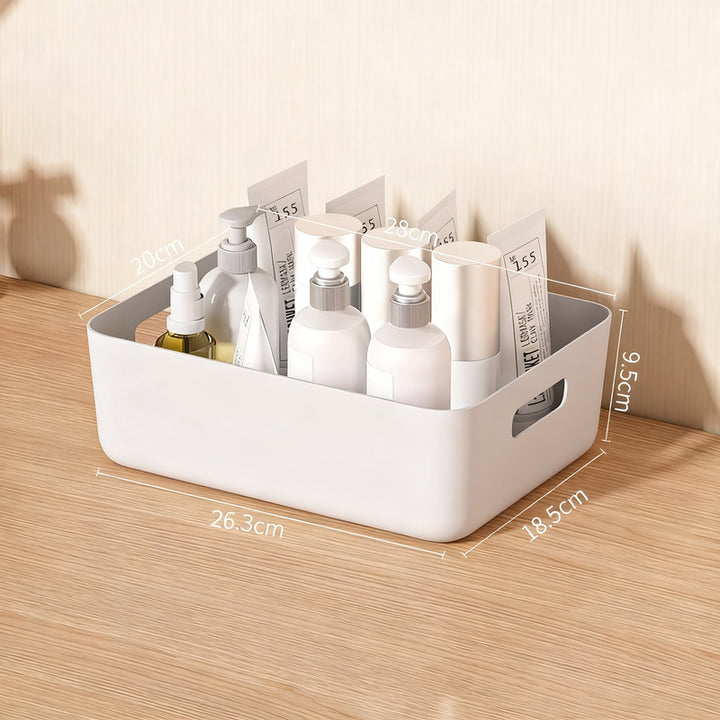 Plastic storage box for desk and cabinet