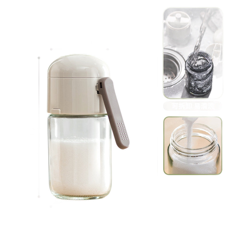 Measuring salt shaker with closure