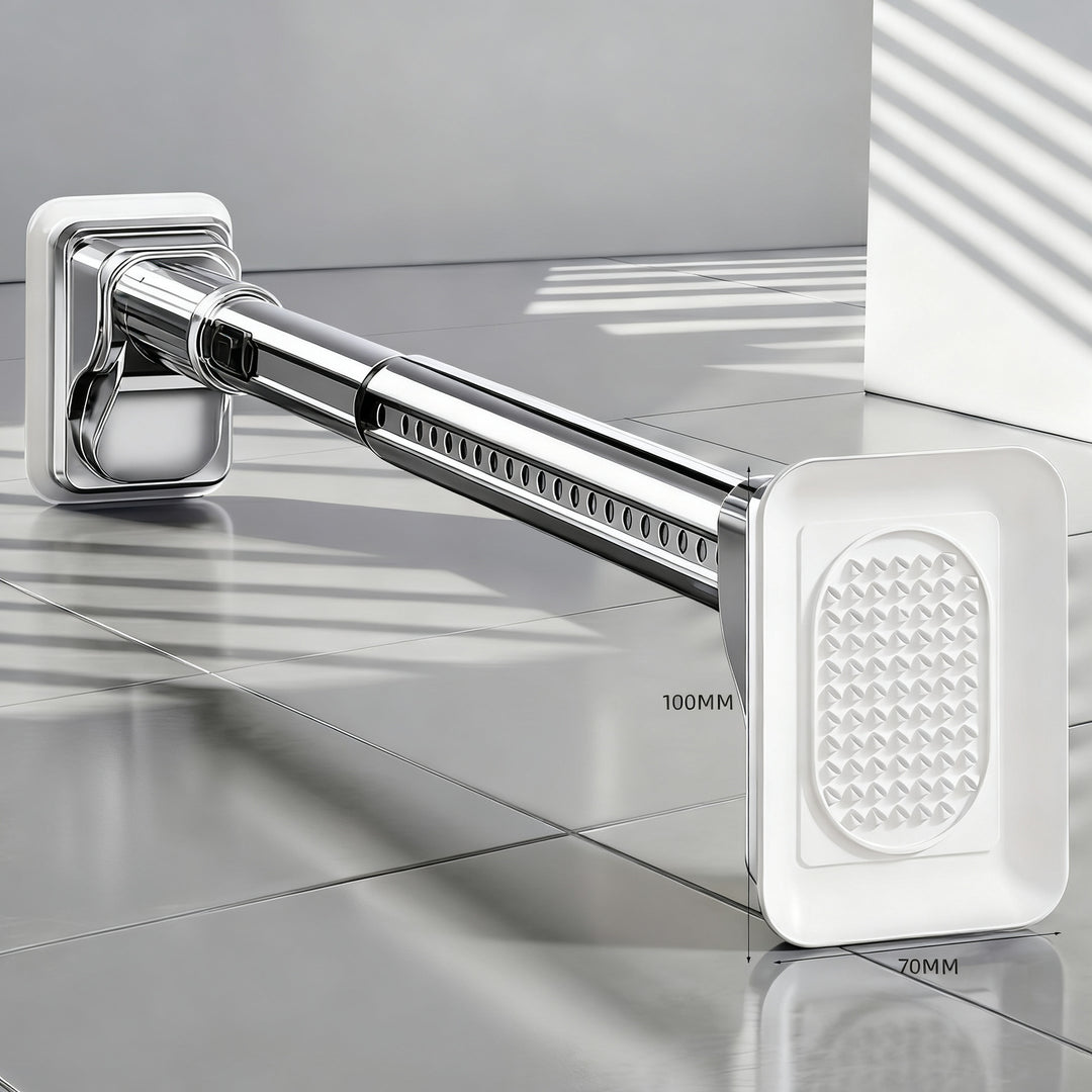 Extendable laundry rack made of stainless steel, no drilling required