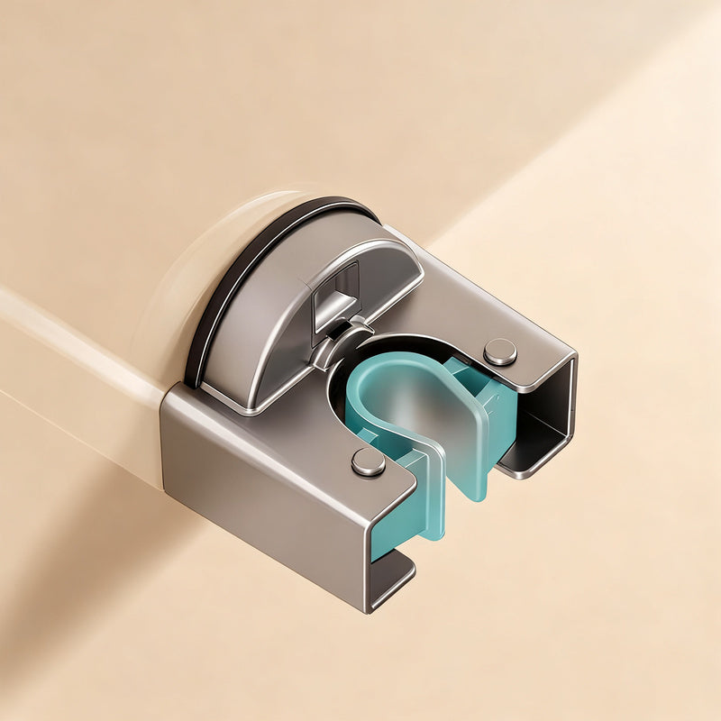 Suction cup holder for brooms and mops