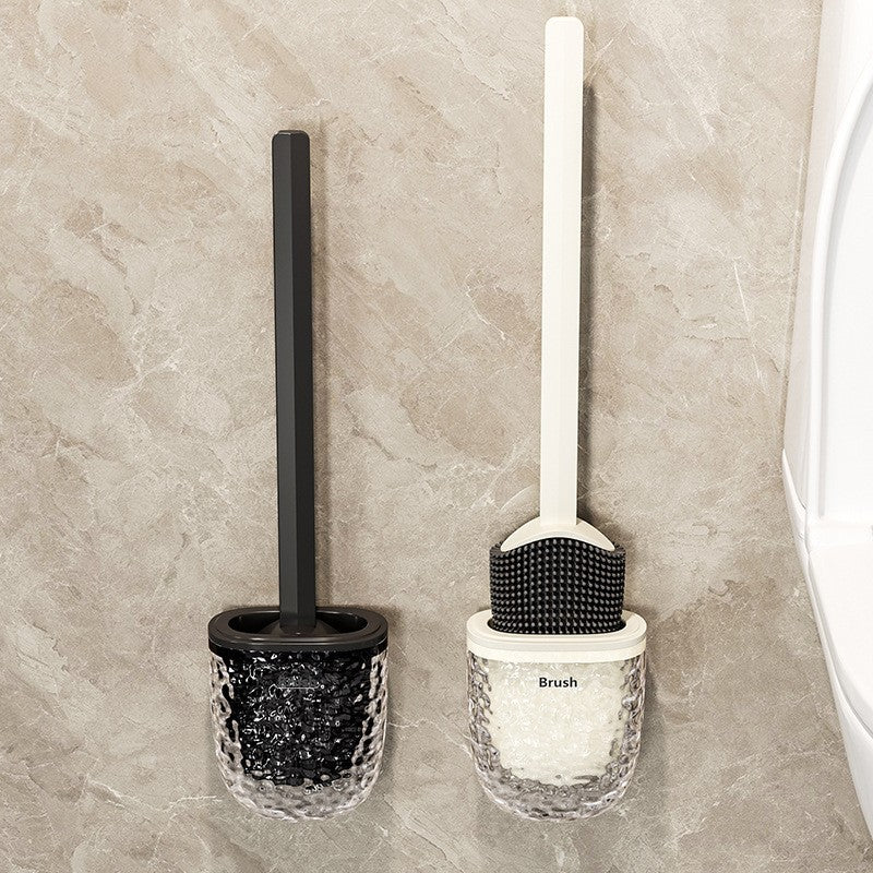 Silicone toilet brush, wall-mounted