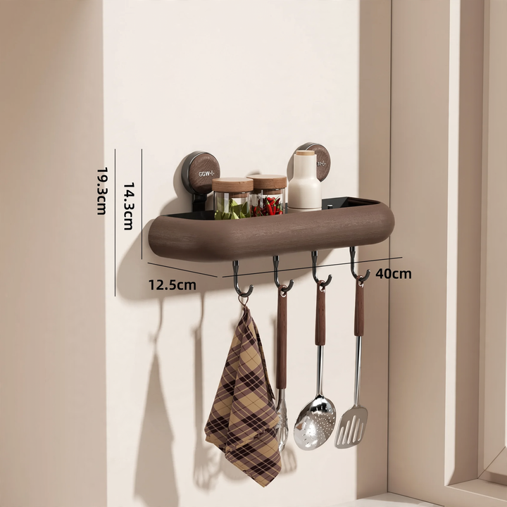 Wall shelf with suction cup for the kitchen, free mounting