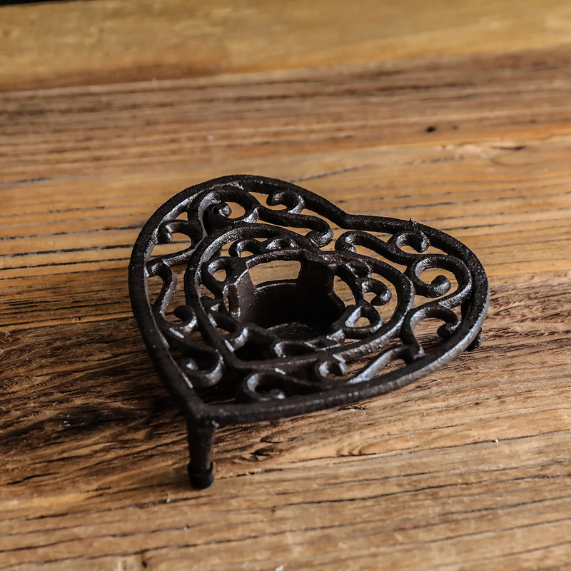 Cast iron tea warmer with burner stand