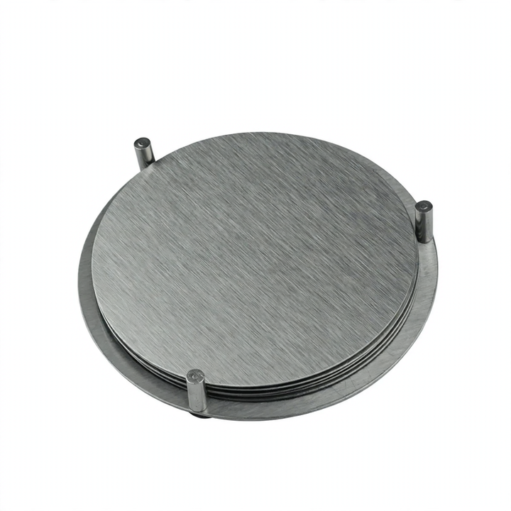 Round coasters made of stainless steel, set of 6