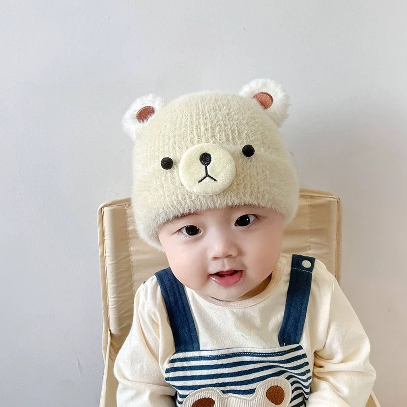 Children's hat with earflaps, knitted, warm